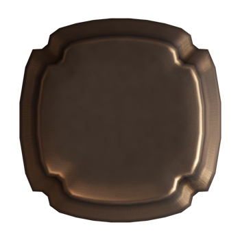 Brushed Bronze Empire Square Knob - Alternate View