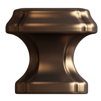 Brushed Bronze Empire Square Knob - Alternate View