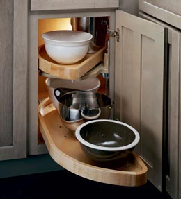 Base Blind Corner w/ Wood Lazy Susan